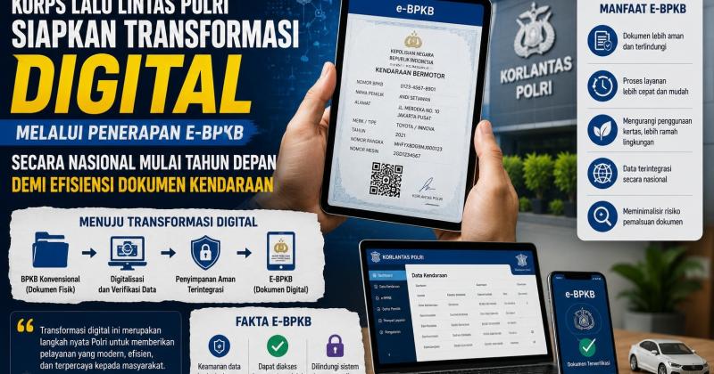 Korps Lalu Lintas Polri Siapkan Transformasi Digital Melalui Penerapan E-BPKB Secara Nasional Mulai Tahun Depan demi Efisiensi Dokumen Kendaraan