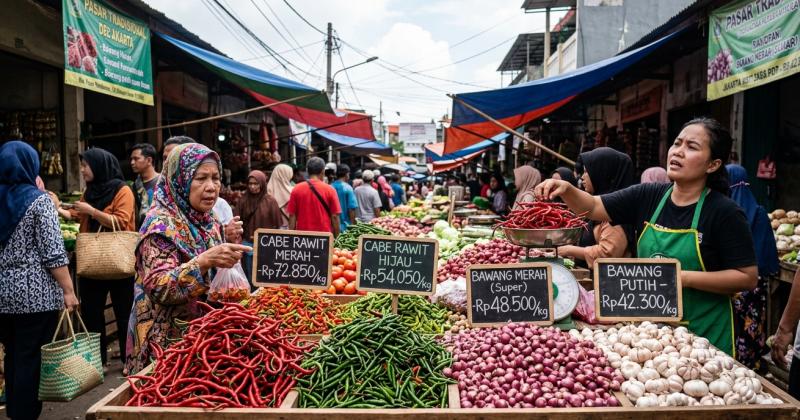 Harga Cabai dan Duo Bawang Meroket Tajam, Tekanan Inflasi Pangan Hantui Konsumen