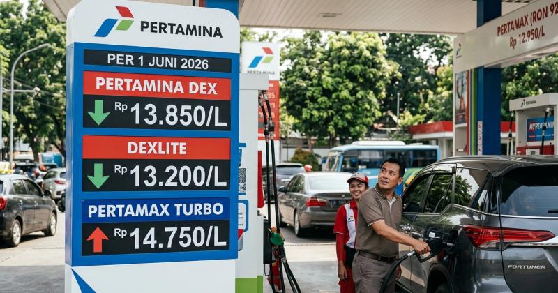 Pertamina Penyesuaian Harga BBM Nonsubsidi Per 1 Juni 2026 Varian Dex Melandai, Pertamax Turbo Merangkak Naik