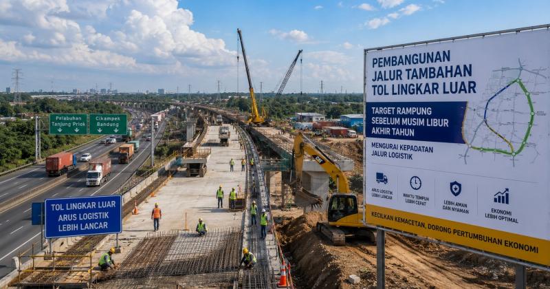 Akselerasi Pembangunan Jalur Tambahan Tol Lingkar Luar Ditargetkan Rampung Sebelum Musim Libur Akhir Tahun Guna Mengurai Kepadatan Jalur Logistik
