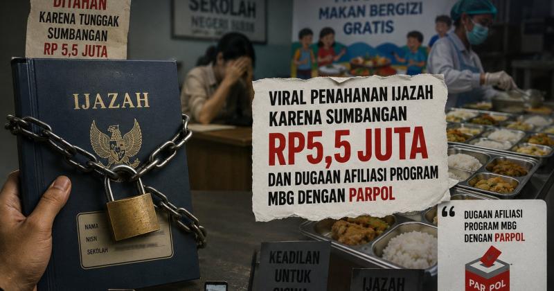 Viral Penahanan Ijazah karena Sumbangan Rp5,5 Juta dan Dugaan Afiliasi Program MBG dengan Parpol