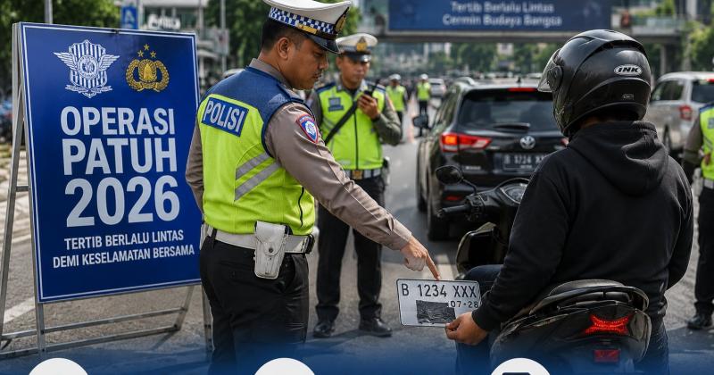 Korlantas Resmi Gelar Operasi Patuh 2026, Pengendara yang Tutup atau Akali Pelat Nomor Siap-Siap Ditilang