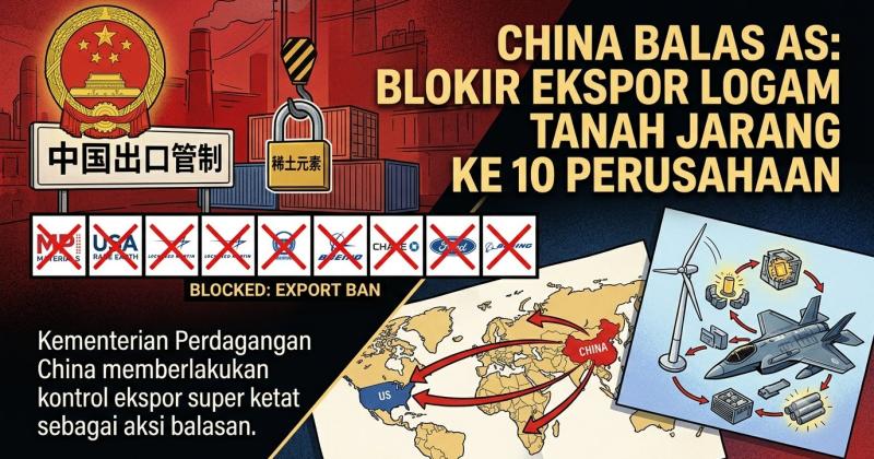 Perang Dagang Memanas China Blokir Ekspor Logam Tanah Jarang ke 10 Perusahaan AS