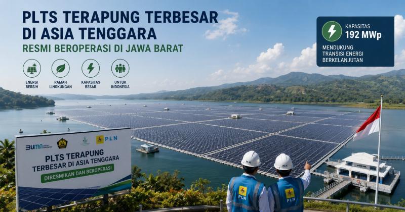 Transisi Energi, PLTS Terapung Terbesar di Asia Tenggara Resmi Beroperasi di Jawa Barat