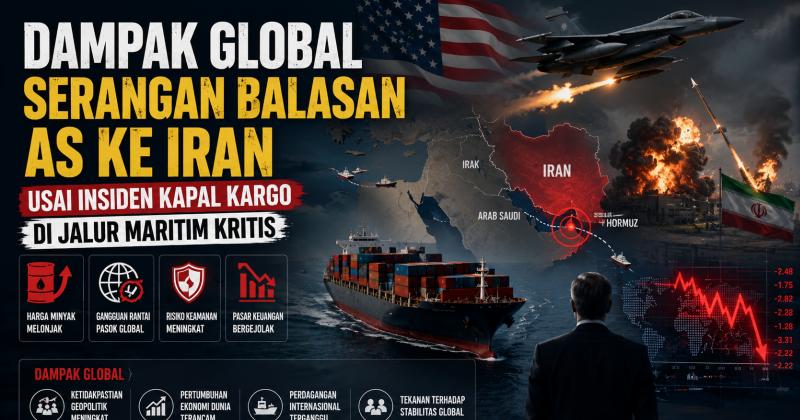 Dampak Global Serangan Balasan AS ke Iran Usai Insiden Kapal Kargo di Jalur Maritim Kritis