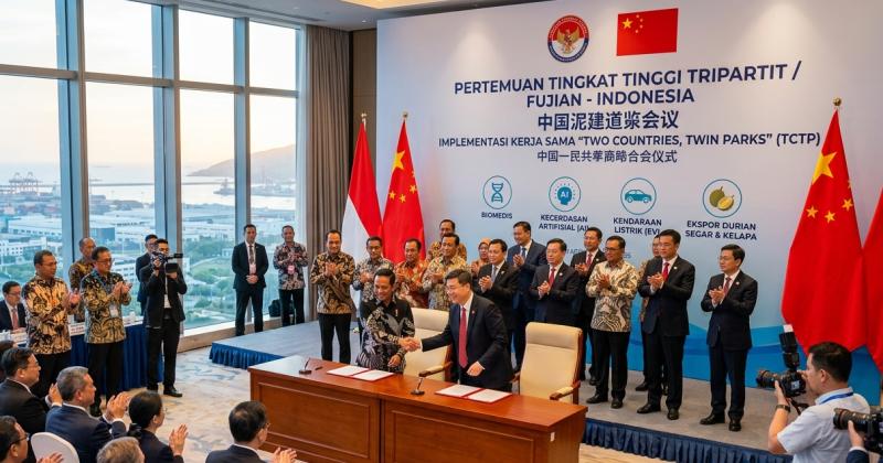 Perkuat Kerja Sama "Two Countries, Twin Parks", Indonesia-Tiongkok Sepakati Investasi AI hingga Ekspor Durian