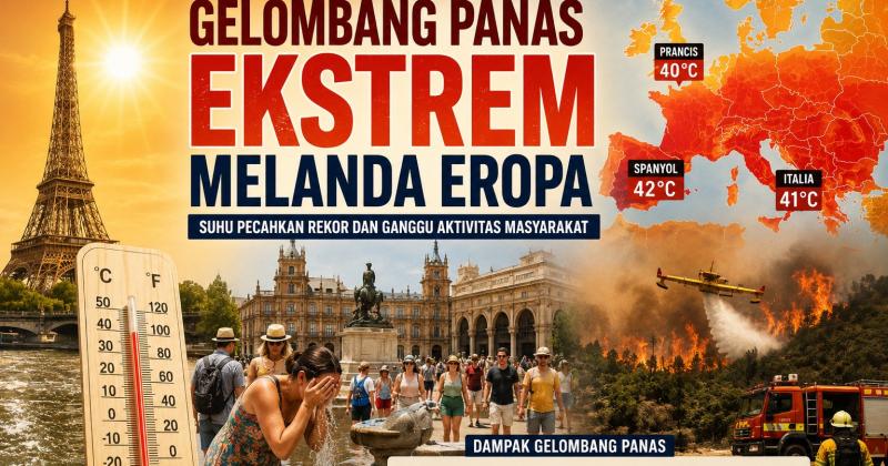 Gelombang Panas Ekstrem Melanda Eropa, Suhu Pecahkan Rekor dan Ganggu Aktivitas Masyarakat