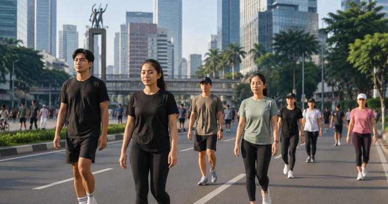 Viral, Tren Silent Walking Ramaikan CFD Sudirman-Thamrin, Anak Muda Pilih Jalan Kaki Tanpa Gawai