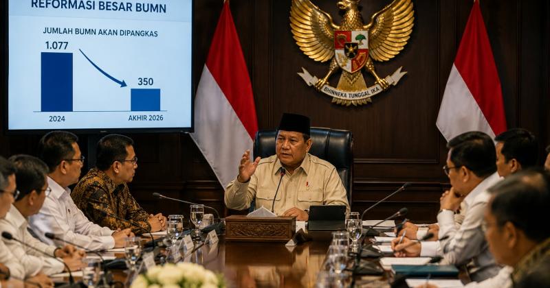 Reformasi Besar BUMN! Presiden Prabowo Targetkan Pangkas Perusahaan Pelat Merah dari 1.077 Menjadi 350 di Akhir 2026