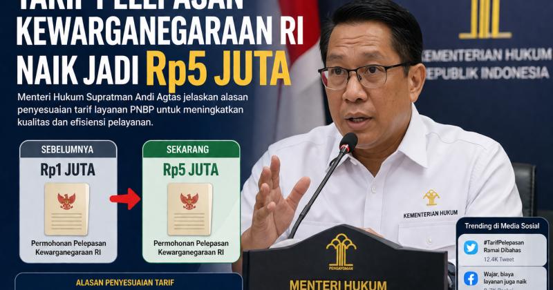 Tarif Pelepasan Kewarganegaraan RI Naik Jadi Rp5 Juta, Menteri Hukum Beberkan Alasan di Balik Kebijakan Baru