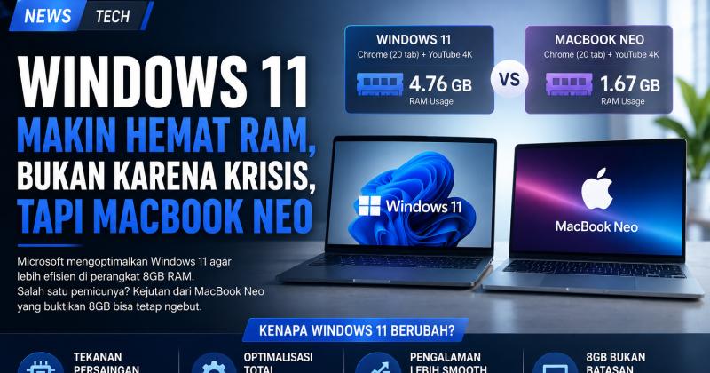 Windows 11 Mulai Diperamping, MacBook Neo Jadi Salah Satu Pemicu?