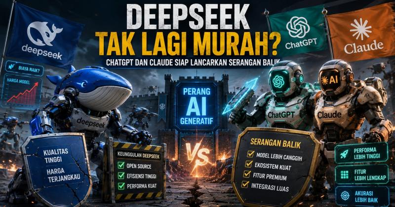 DeepSeek Tak Lagi Murah? ChatGPT dan Claude Siap Lancarkan Serangan Balik