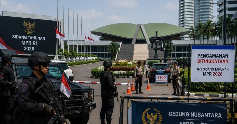 H-2 Sidang Tahunan MPR 2026, Pengamanan di Gedung Parlemen Diperketat