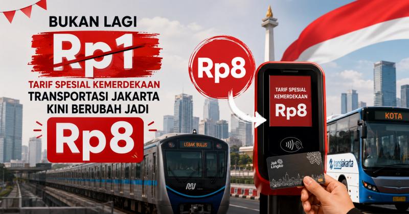 Bukan Lagi Rp1, Tarif Spesial Kemerdekaan Transportasi Jakarta Kini Berubah Jadi Rp8