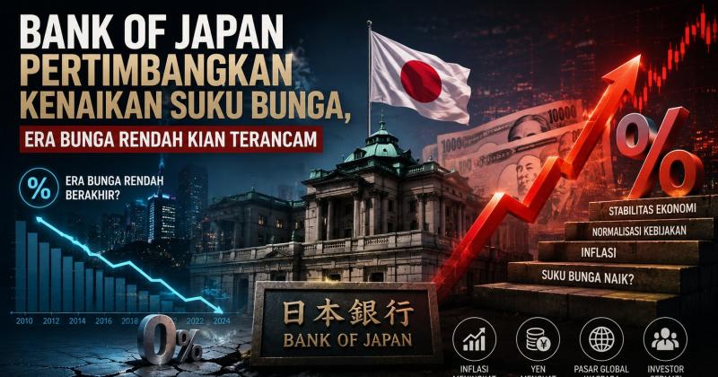 Bank of Japan Pertimbangkan Kenaikan Suku Bunga, Era Bunga Rendah Kian Terancam