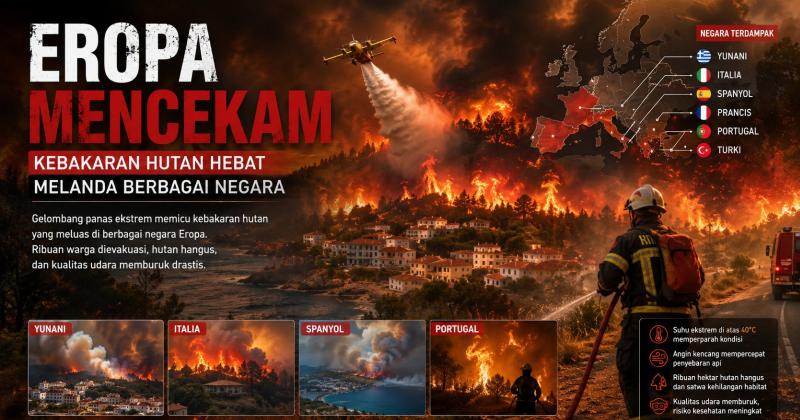 Eropa Mencekam, Kebakaran Hutan Hebat Melanda Berbagai Negara