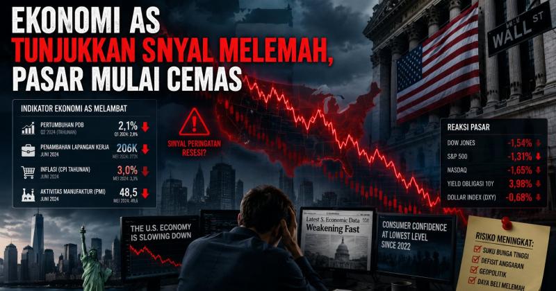 Ekonomi AS Tunjukkan Sinyal Melemah, Pasar Mulai Cemas