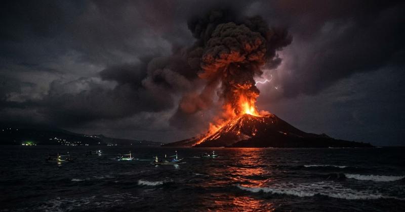Erupsi Menerus Gunung Anak Krakatau : Status Siaga Meningkat, Warga Diimbau Waspadai Sebaran Abu Vulkanik