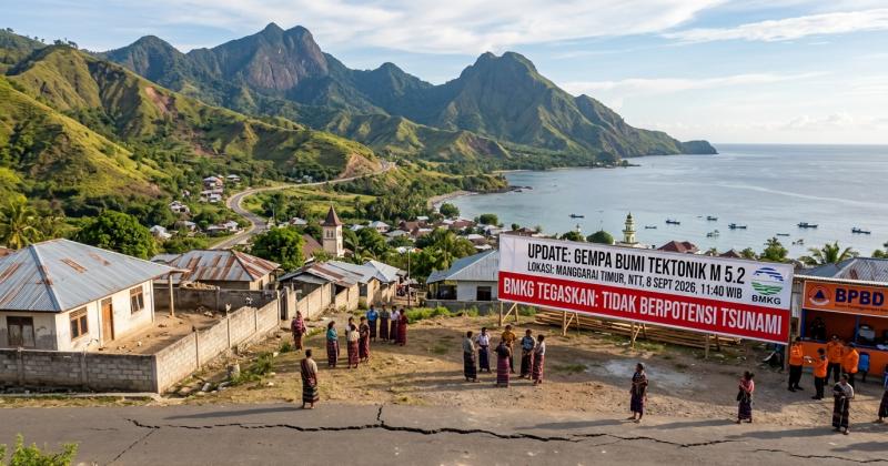 Gempa Tektonik M 5,2 Guncang Manggarai Timur NTT, BMKG Tegaskan Tidak Berpotensi Tsunami