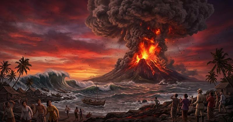 FAKTA SEJARAH, Suara Paling Keras di Bumi, Letusan Gunung Krakatau 1883 Mengubah Iklim Global dan Menghapus Ribuan Nyawa