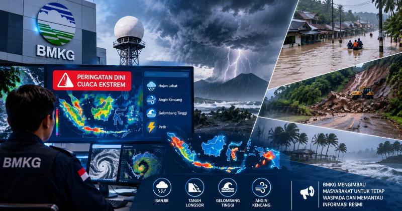 BMKG Keluarkan Peringatan Dini Cuaca Ekstrem dan Imbauan Kewaspadaan Bencana Hidrometeorologi