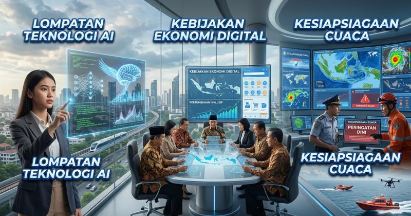 Lompatan Teknologi AI, Kebijakan Ekonomi Digital, hingga Kesiapsiagaan Cuaca