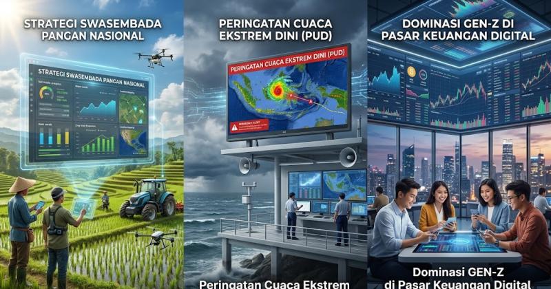 Strategi Swasembada Pangan, Peringatan Cuaca Ekstrem, hingga Dominasi Gen-Z di Pasar Keuangan Digital