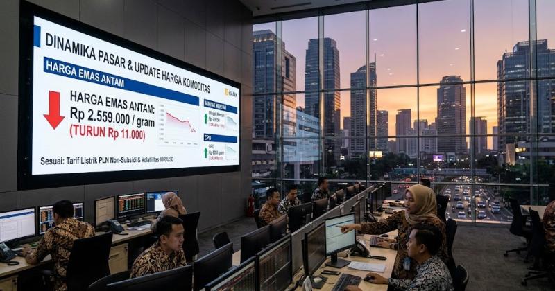 Dinamika Pasar Komoditas Harga Emas Antam Terkoreksi Rp11.000 ke Level Rp2.559.000 per Gram di Tengah Penyesuaian Tarif Listrik dan Fluktuasi Rupiah